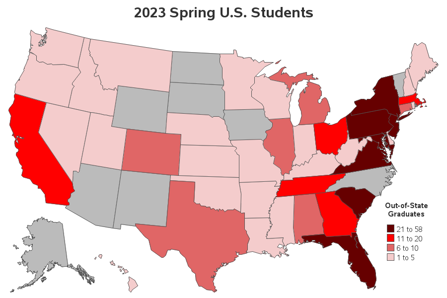 Spring 2023 Graduates from the U.S. (Out-of-State)